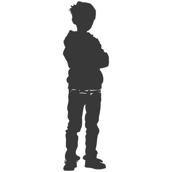 AI generated Silhouette asian boy black color only png