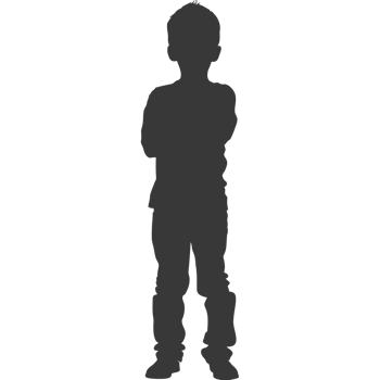 AI generated Silhouette asian boy black color only png