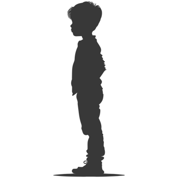 AI generated Silhouette asian boy black color only png