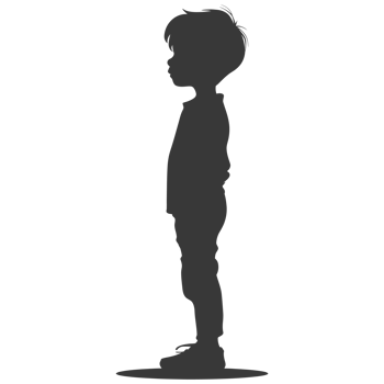 AI generated Silhouette asian boy black color only png