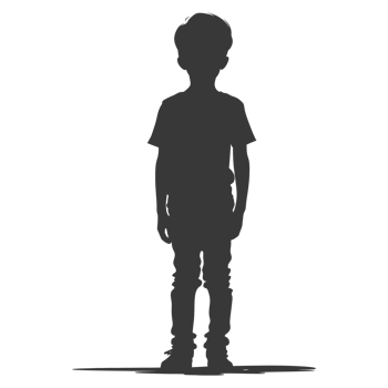AI generated Silhouette asian boy black color only png