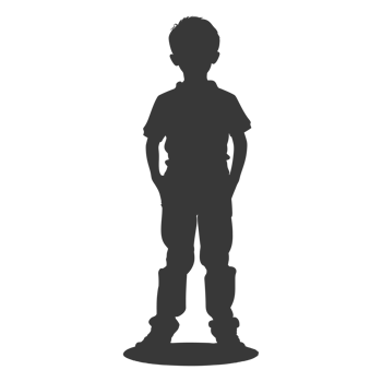 AI generated Silhouette asian boy black color only png