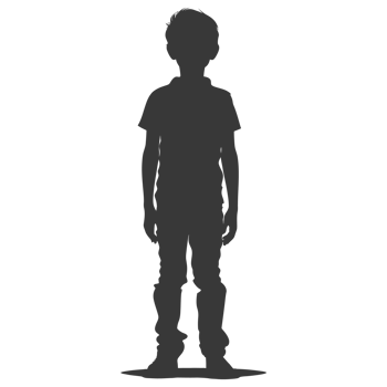 AI generated Silhouette asian boy black color only png