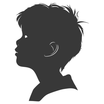 AI generated Silhouette asian boy black color only png