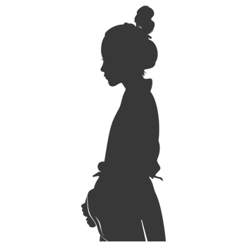 AI generated Silhouette asian girl black color only png