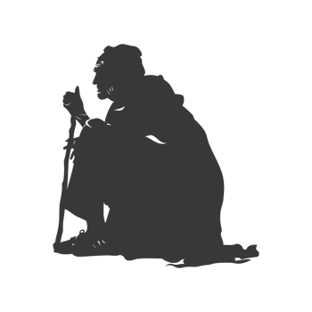 AI generated Silhouette beggar black color only full body png