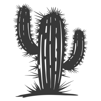 AI generated Silhouette cactus plant black color only png