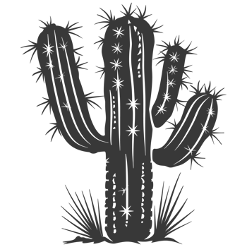 AI generated Silhouette cactus plant black color only png