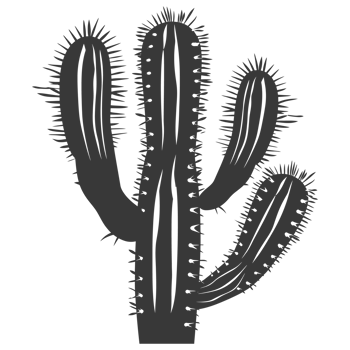 AI generated Silhouette cactus plant black color only png