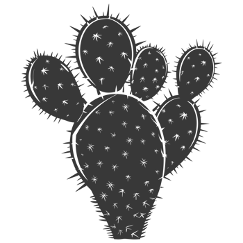 AI generated Silhouette cactus plant black color only png
