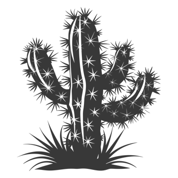 AI generated Silhouette cactus plant black color only png