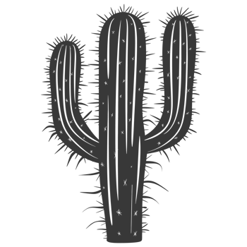 AI generated Silhouette cactus plant black color only png