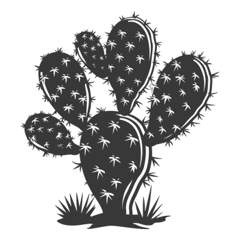 AI generated Silhouette cactus plant black color only png