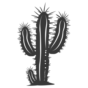 AI generated Silhouette cactus plant black color only png