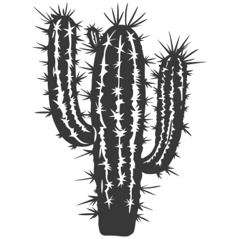 AI generated Silhouette cactus plant black color only png