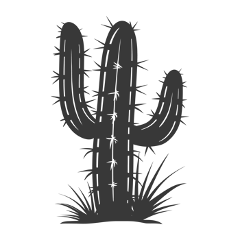 AI generated Silhouette cactus plant black color only png