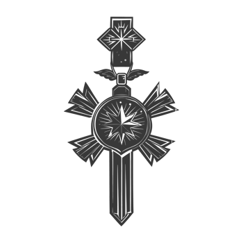 AI generated Silhouette war medal of honor black color only png