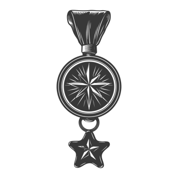 AI generated Silhouette war medal of honor black color only png