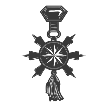 AI generated Silhouette war medal of honor black color only png