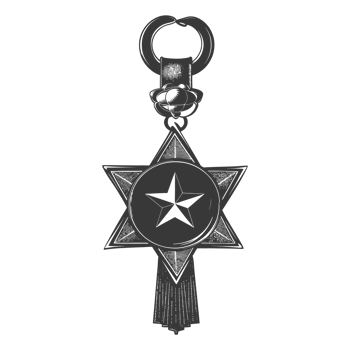 AI generated Silhouette war medal of honor black color only png