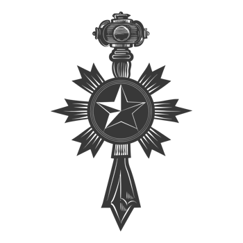 AI generated Silhouette war medal of honor black color only png