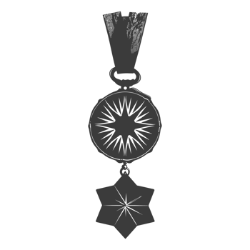 AI generated Silhouette war medal of honor black color only png