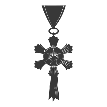 AI generated Silhouette war medal of honor black color only png