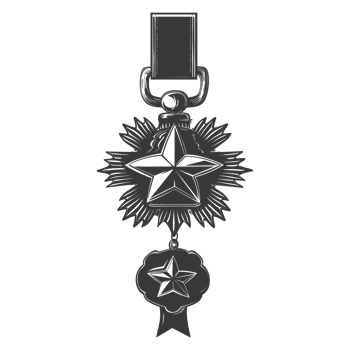 AI generated Silhouette war medal of honor black color only png