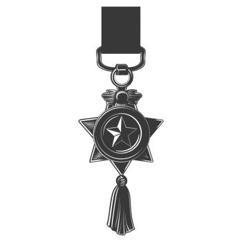 AI generated Silhouette war medal of honor black color only png