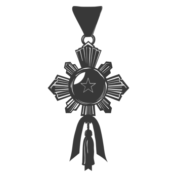 AI generated Silhouette war medal of honor black color only png