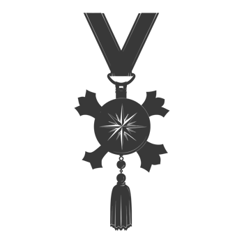AI generated Silhouette war medal of honor black color only png