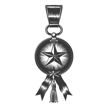 AI generated Silhouette war medal of honor black color only png