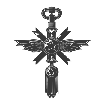 AI generated Silhouette war medal of honor black color only png