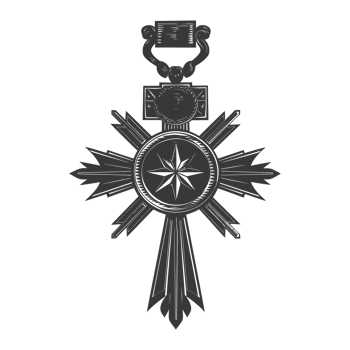 AI generated Silhouette war medal of honor black color only png