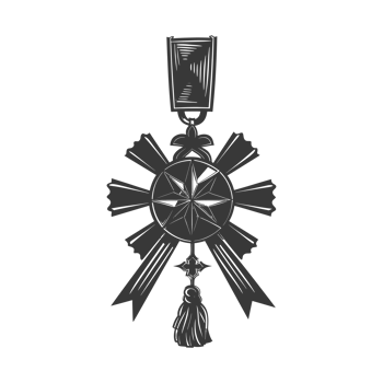 AI generated Silhouette war medal of honor black color only png