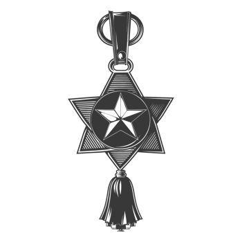 AI generated Silhouette war medal of honor black color only png