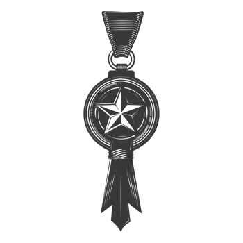 AI generated Silhouette war medal of honor black color only png