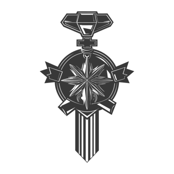 AI generated Silhouette war medal of honor black color only png