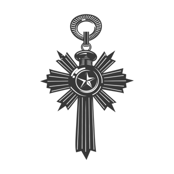 AI generated Silhouette war medal of honor black color only png