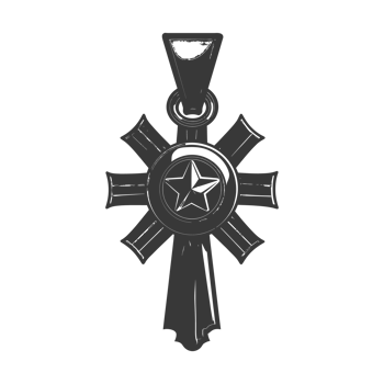 AI generated Silhouette war medal of honor black color only png