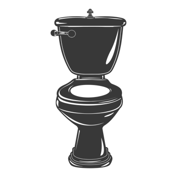 AI generated Silhouette water closet black color only png