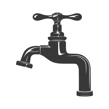 AI generated Silhouette water faucet black color only png