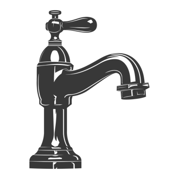 AI generated Silhouette water faucet black color only png