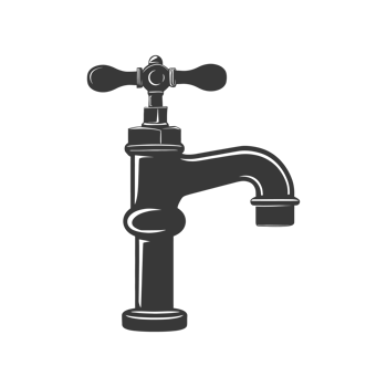 AI generated Silhouette water faucet black color only png