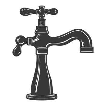 AI generated Silhouette water faucet black color only png
