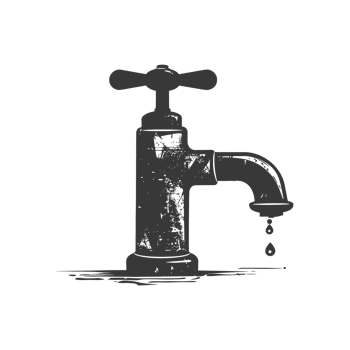 AI generated Silhouette water faucet black color only png