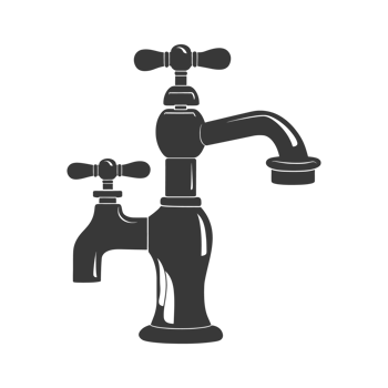 AI generated Silhouette water faucet black color only png