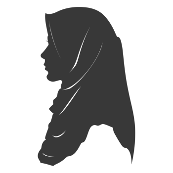 AI generated Silhouette women head wearing hijab black color only png