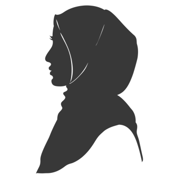 AI generated Silhouette women head wearing hijab black color only png