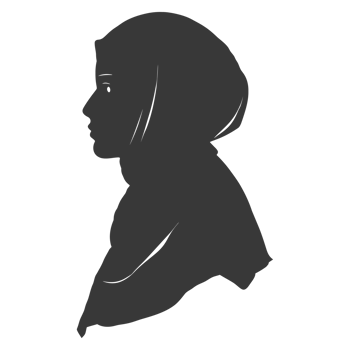 AI generated Silhouette women head wearing hijab black color only png